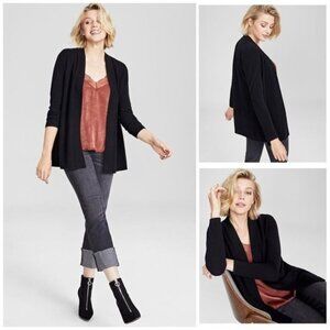 Charter Club Luxury 100% Cashmere black Duster Sweater cardigan small